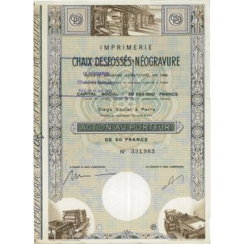 IMPRIMERIE CHAIX-DESFOSSES NEOGRAVURE - 1 AZIONE - 1973