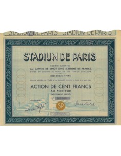 STADIUM DE PARIS - 1 AZIONE DI 100 FRANCHI - 1934