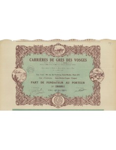 CARRIERES DE GRES DES VOSGES - 1 AZIONE DI FONDAZIONE - 1928