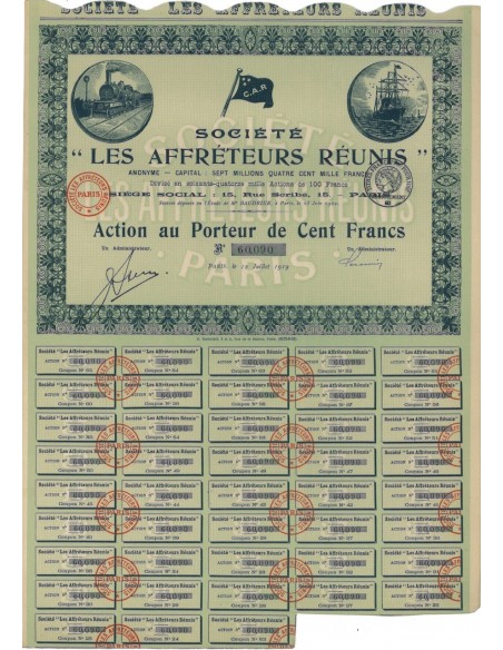 SOCIETE' LES AFFRETEURS REUNIS - 1 AZIONE - 1919