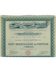 SOC.FRANCAISE D'EXPLOITATION DES PROCEDES DOERNEN - 1 AZIONE 1907