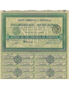 SOC. COMM. E IND. PALMERAIES AFRICAINES - 1 AZIONE - 1920