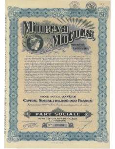 MINERVA MOTORS - AZIONE SENZA VALORE - 1903