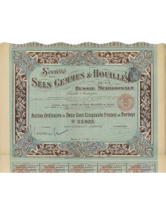 SOC. SELS CEMENTS E HOUILLES DE LA RUSSIE MER. 1 AZIONE - 1911