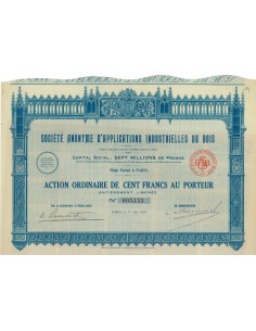 SOC. ANON. D'APPLICATIONS INDUSTRIELLES DU BOIS - 1 AZIONE 1923