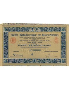 SOC. HYDRO-ELECTRIQUE DES BASSES-PYRENEES 1 AZIONE - 1932