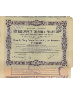 SOC. AN. ETABLISSEMENTS DELAUNAY BELLEVILLE - 1 BUONO DA 500 FRANCHI 1917