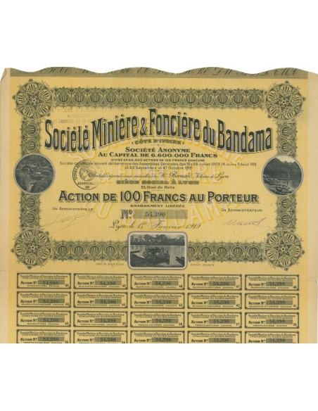 SOC. MINIERE E FONCIERE DU BANDAMA - 1 AZIONE - 1919