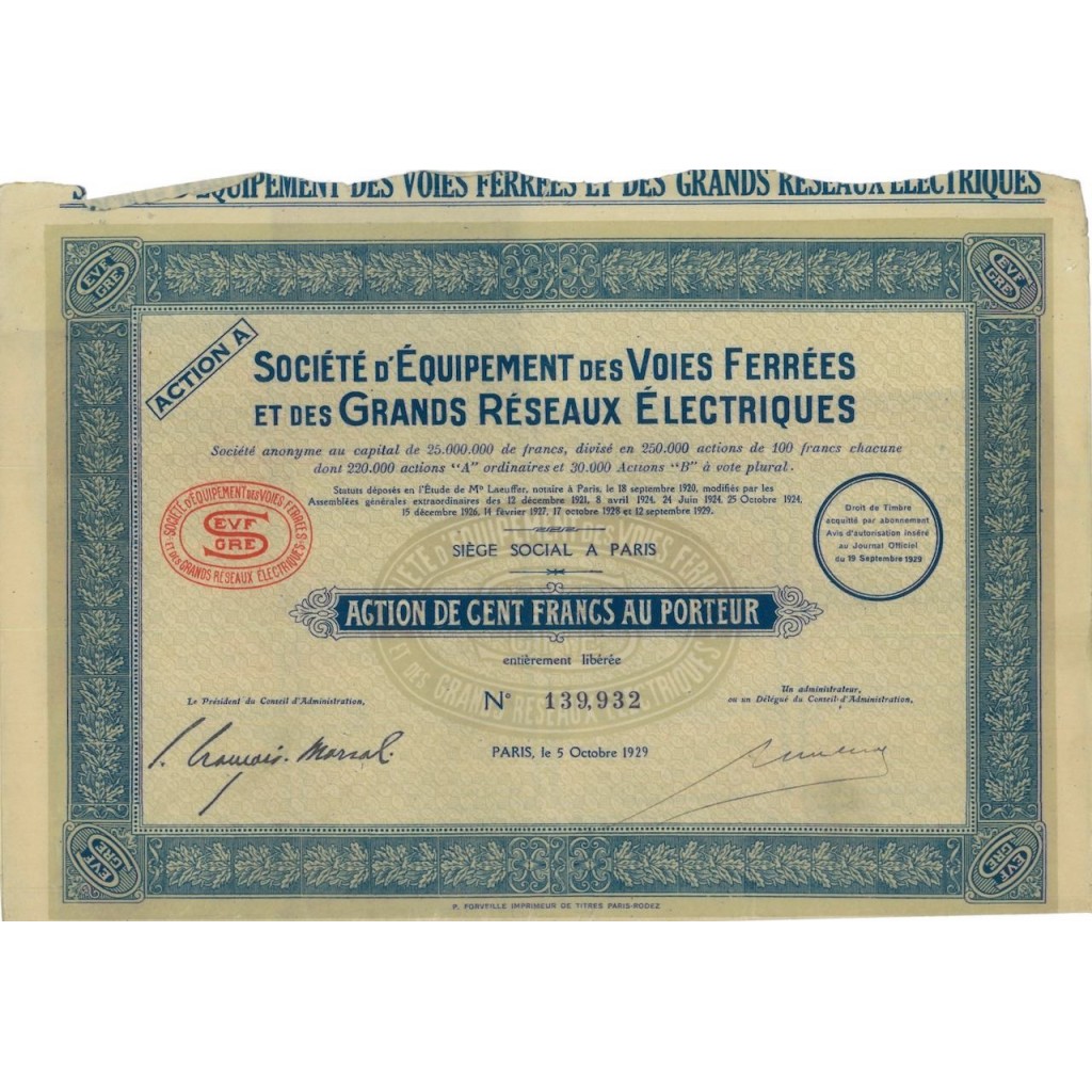 SOC. D'EQUIP. DES VOIES FERREES ET DES GRANDS RESEAUX ELECTRIQUES