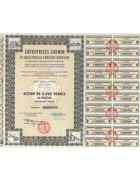 ENTREPRISES CHEMIN ET IND. FONCIERE ROUTIERE - 1 AZIONE 1902