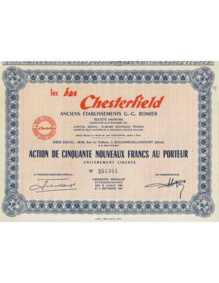 LES BAS CHESTERFILED - 1 AZIONE 1960