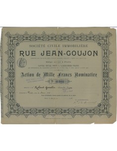 SOC. C.IMM. RUE JEAN-GOUJON - 1 AZIONE - 1905