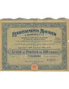 ETABLISSEMENTS MOURIER L. BARRAYA E C. - AZIONE - 1936
