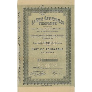 LA SOIE ARTIFICIELLE FRANCAISE - 1 AZIONE - 1918