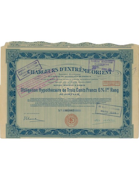 CHARGEURS D'EXTREME ORIENT - OBBLIGAZIONE - 1925