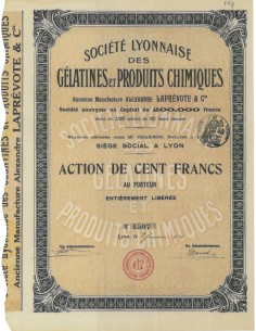 SOC. LYONNAUSE DES GELATINES ET PRODUCTS CHIMIQUES 1 AZIONE