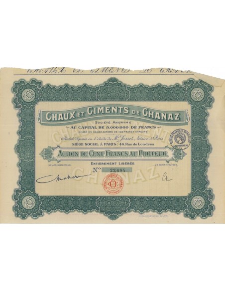 CHAUX ET CIMENTS DE CHANAZ - 1 AZIONE