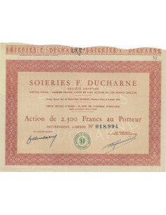 SOIERIES F. DUCHARNE - 1 AZIONE - 1922