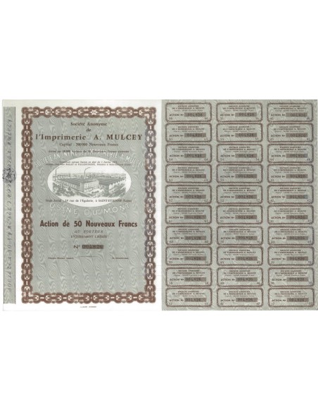 SOC. AN. DE L'IMPRIMERIE A. MULCEY - 1 AZIONE - 1911