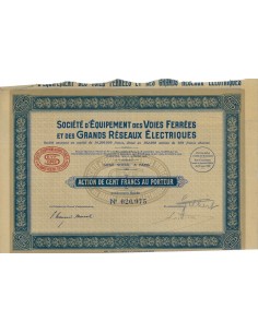 SOC. D'EQUIPEMENT DES VOICES FERRES - 1 AZIONE - 1927
