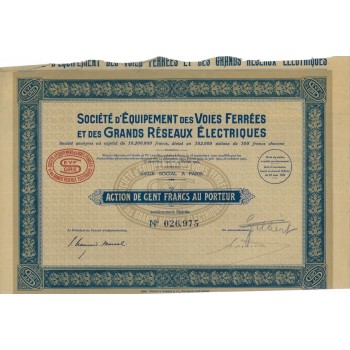 SOC. D'EQUIPEMENT DES VOICES FERRES - 1 AZIONE - 1927