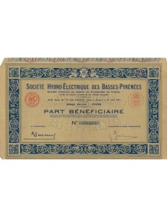 SOC. HYDRO-ELETRIQUE DES BASSES-PYRENEES - 1 AZIONE - 1932