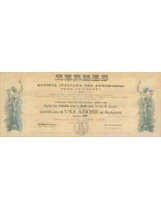 HERMES SOC. ITALIANA PER AUTOMOBILI - UNA AZIONE ROMA 1906