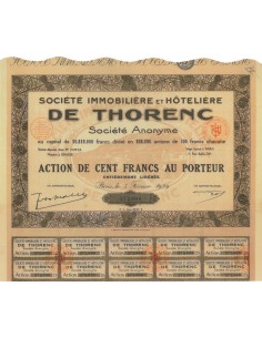 SOC. IMM. ET HOTELEIERE DE THORENC - 1 AZIONE - 1929