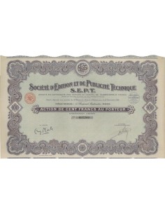 SOC. D'EDITION DE PUBBLICITE' TECHNOLOGIQUE - 1 AZIONE 1924