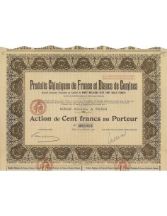 PRODUITS CHIMIQUES DE FRANCE ET BLANCS DE COMINES - 1 AZIONE 1931