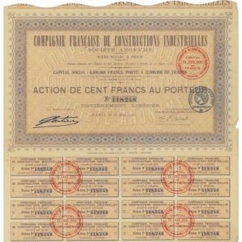 COMP. FRANCAISE DE CONSTRUCIONS INDUSTRIELLES - 1 AZIONE 1920