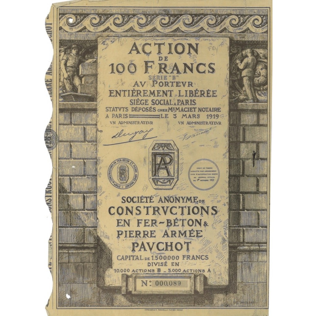 SOC. AN. CONSTRUCTIONS EN FER-BETON ET PIERRE ARMEE PAUCHOT