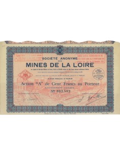 SOC. AN. DES MINES DE LA LOIRE - 1 AZIONE TIPO A - 1929