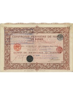 COMP. FERMIERE DE MINES EN RUSSIE - 1 AZIONE - 1907