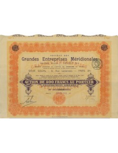 GRANDES ENTREPRISES MERIDIONALES - 1 AZIONE 1922