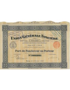UNION GENERALE FONCIERE - 1 AZIONE DI FONDAZIONE - 1926