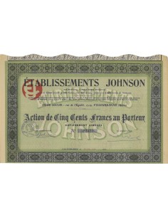 ETABLISSEMENTS JOHNSON - 1 AZIONE DI 500 FRANCHI - 1920