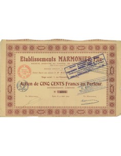 ETABLISSEMENTS MARMONIER FILS - 1 AZIONE - 1924