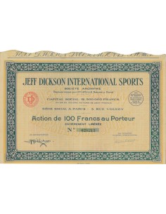 JEFF DICKSON INTERNATIONAL SPORTS - 1 AZIONE - 1931