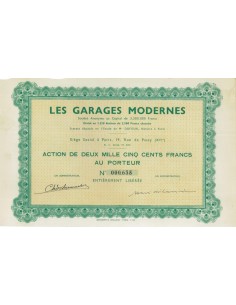 LES GARAGES MODERNES - 1 AZIONE DA 1500 FRANCHI