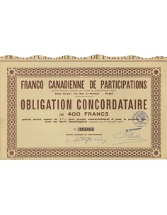 FRANCO CANADIENNE DE PARTECIPATIONS - 1 OBBLIG. 1936