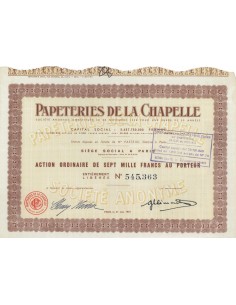 PAPETERIES DE LA CHAPELLE - 1 AZIONE - 1957