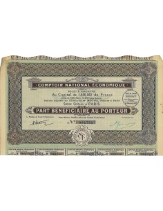 COMPTOIR NATIONAL ECONOMIQUE - 1 AZIONE 1923