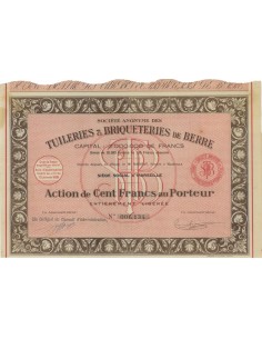 TUILERIES BRIQUETERIES DE BERRE - 1 AZIONE 1928