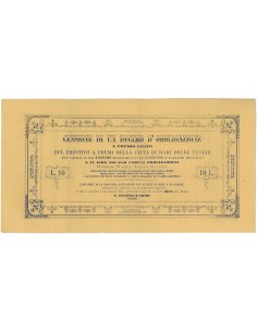 PRESTITO A PREMI DI BARI - CESSIONE DI 1/10 DI 1 OBBLIGAZIONE 1867