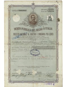 CERTIFICATO NOMINATIVO PRESTITO NAZIONALE 4,50% - ROMA 1915