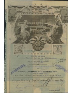 SOC. CEMENTIFERA ITALIANA - 160 AZIONI GENOVA 1909