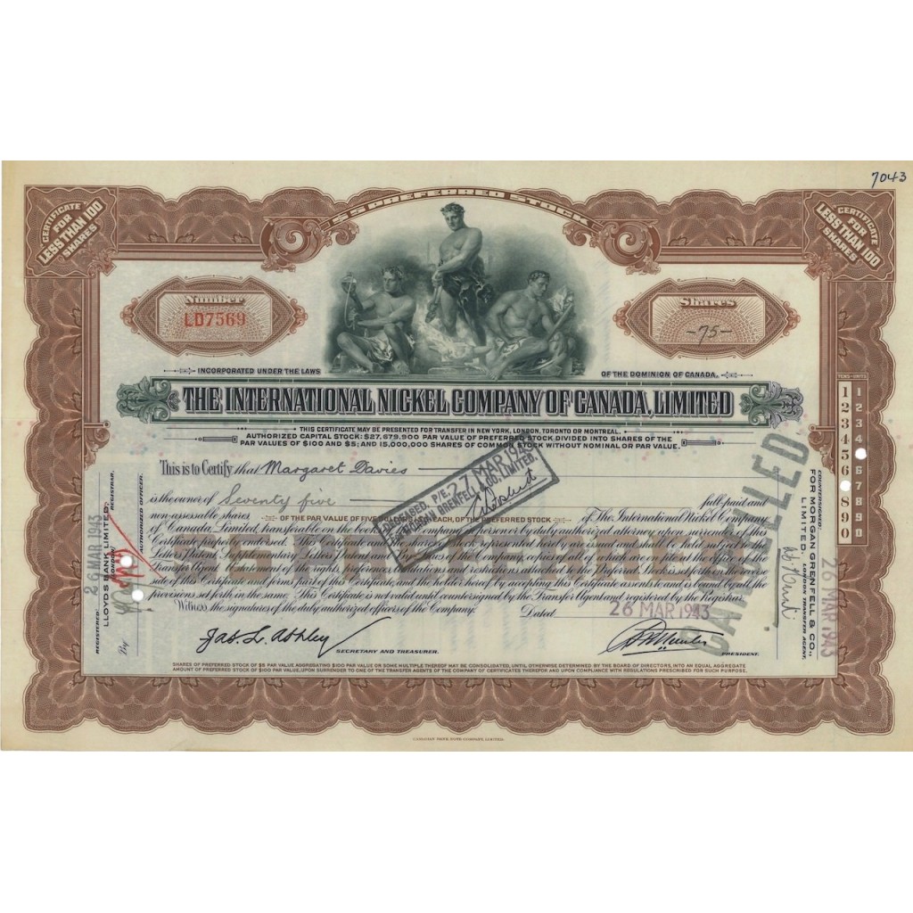 THE INTERNATIONAL NICKEL COMPANY OF CANADA,...
