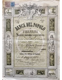 1892 - BANCA DEL POPOLO IN TRAPANI Disegno di  A. TERZI