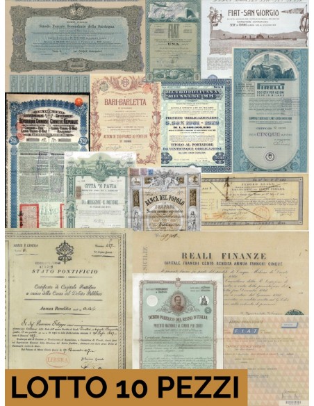 WELCOME KIT LOT OF HISTORICAL FINANCIAL SECURITIES AND COLLECTOR'S DEKO